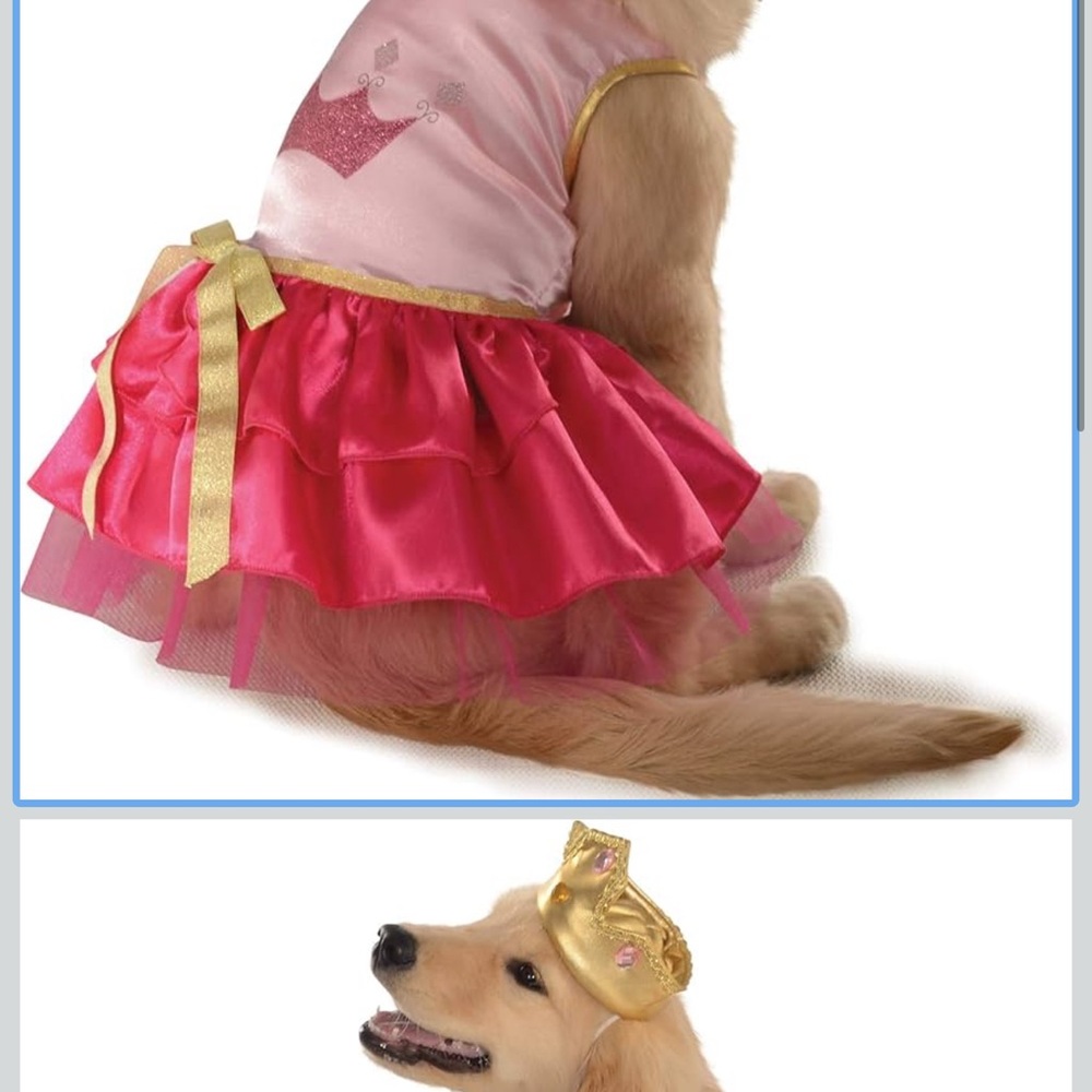 Pink Princess Dog Dress with Crown